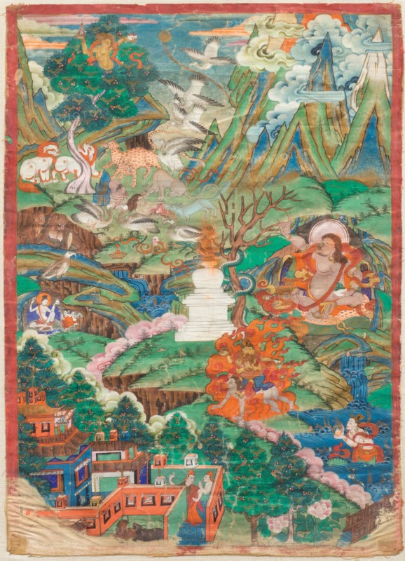 Thangka of Mahasiddha Virupa, 19th century. Creator: Tibetan culture.