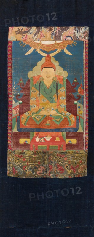 Thangka of the Tibetan king Songtsen Gampo, 18th century. Creator: Tibetan culture.