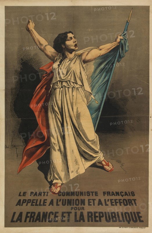 The French Communist Party calls to the union and effort for France and the Republic, 1946. Creator: Gill, André, (after) (1840-1885).