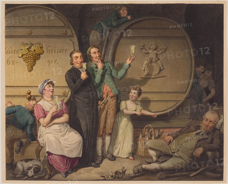 The Wine Tasting. Scenes of life during the Biedermeier period. Creator: Opiz, Georg Emanuel (1775-1841).