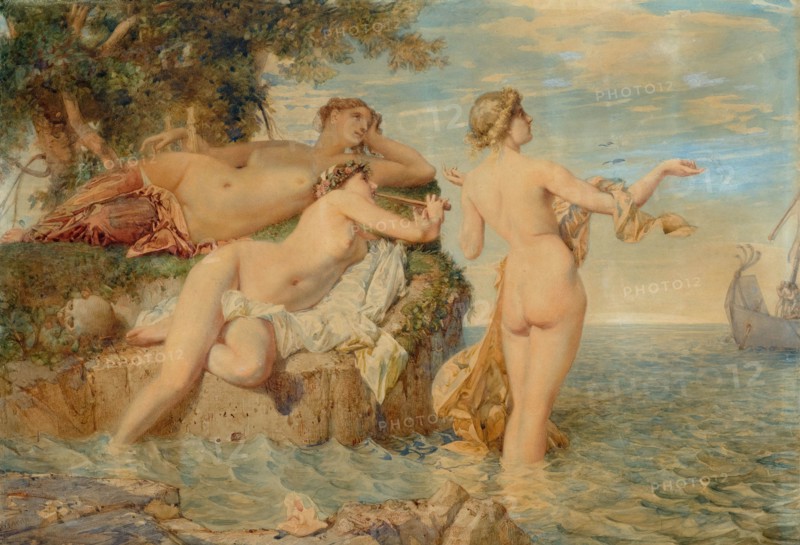 Ulysses and the Sirens, Mid of the 19th cen.. Creator: Menn, Barthélemy (1815-1893).