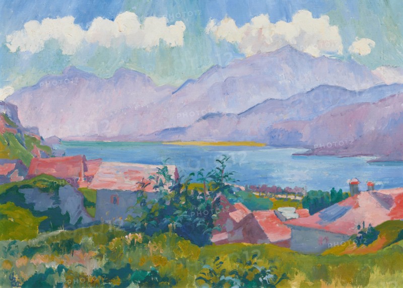 View of Lake Sils from Capolago, 1927. Creator: Giacometti, Giovanni (1868-1933).