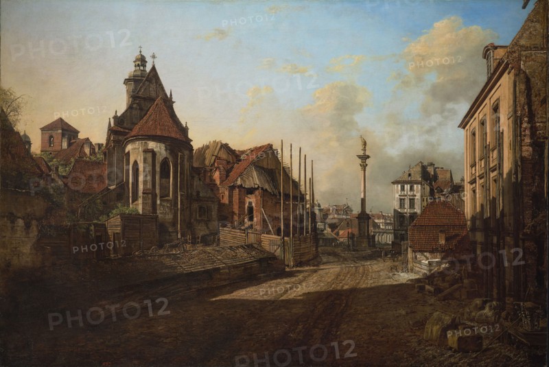 View of the Church of the Bernardine Sisters and Sigismund's Column, 1768-1770. Creator: Bellotto, Bernardo (1720-1780).