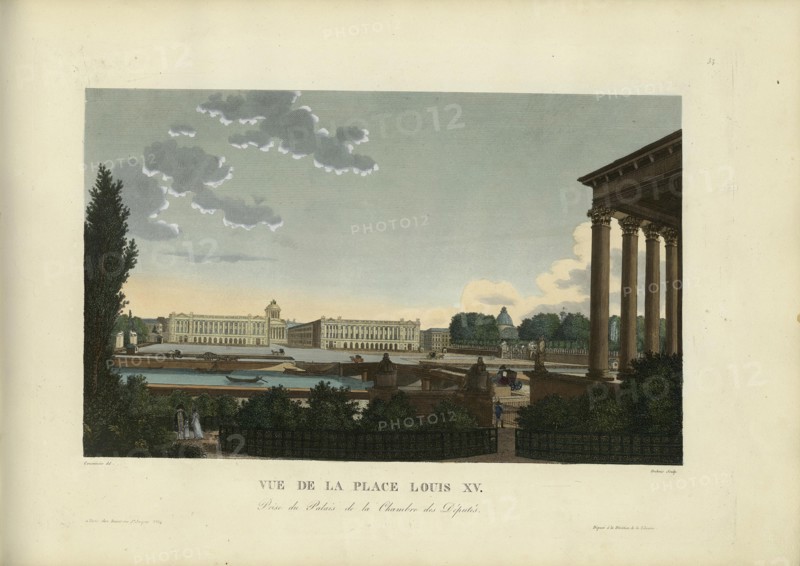 Vue de la place Louis XV, prise du palais de la Chambre des Députés, 1817-1824. Creator: Courvoisier-Voisin, Henri (1757-1830).