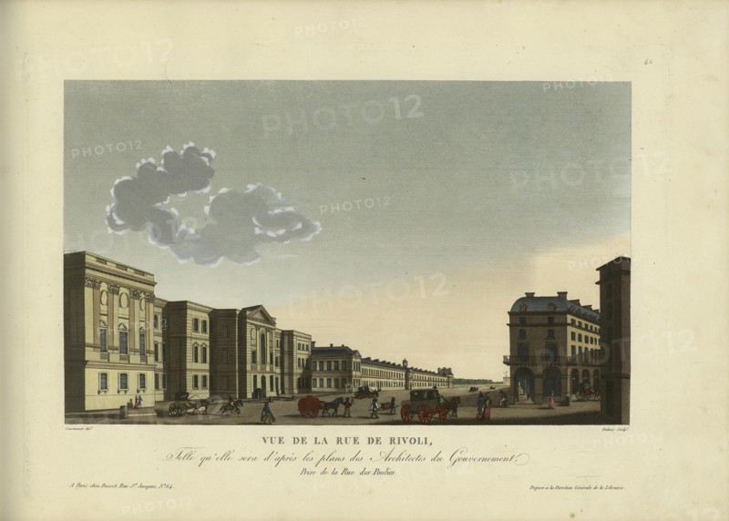 Vue de la rue de Rivoli, telle qu'elle sera d'après les plans des architectes du..., 1817-24. Creator: Courvoisier-Voisin, Henri (1757-1830).