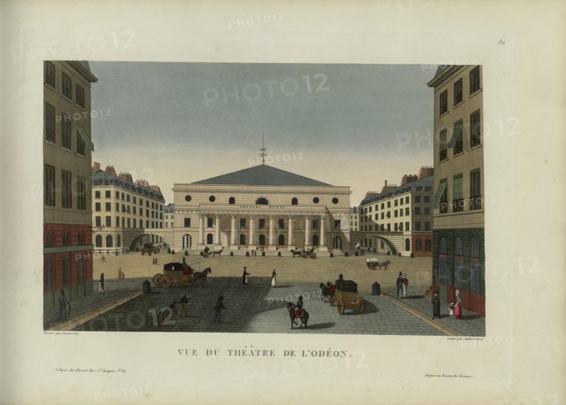 Vue du théâtre de l'Odéon, 1817-1824. Creator: Courvoisier-Voisin, Henri (1757-1830).