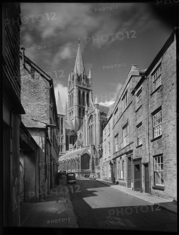 Truro Cathedral, High Cross, Truro, Cornwall, 1945-1960. Creator: Margaret F Harker.