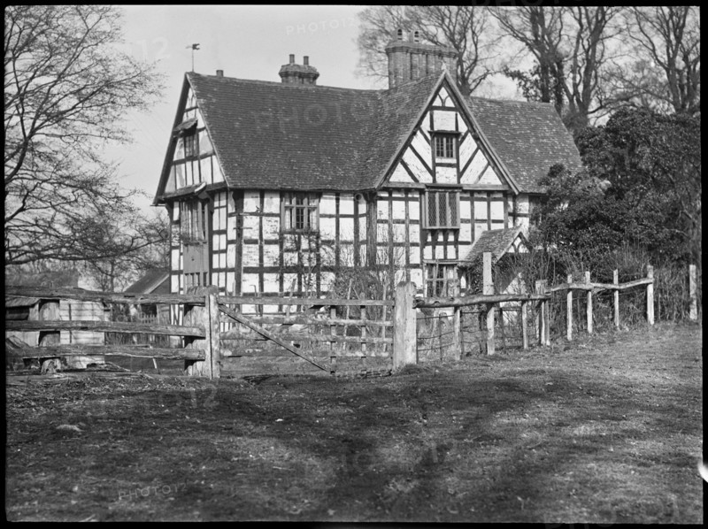 An unidentified timber framed house probably in Worcestershire, c1935. Creator: Marjory L Wight.