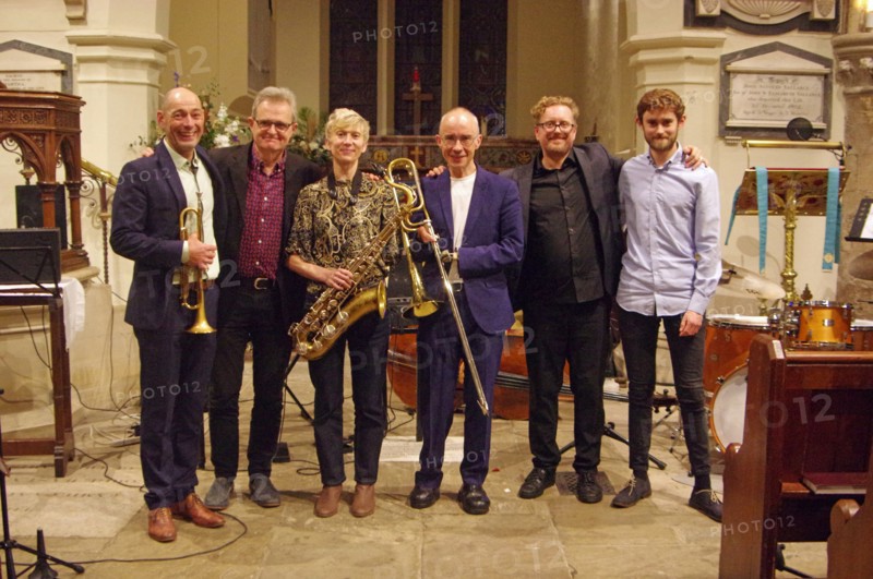 Josephine Davies Mark Bassey Sextet, St Andrews Church, Hove, East Sussex, 14 Oct 2022. Creator: Brian O'Connor.