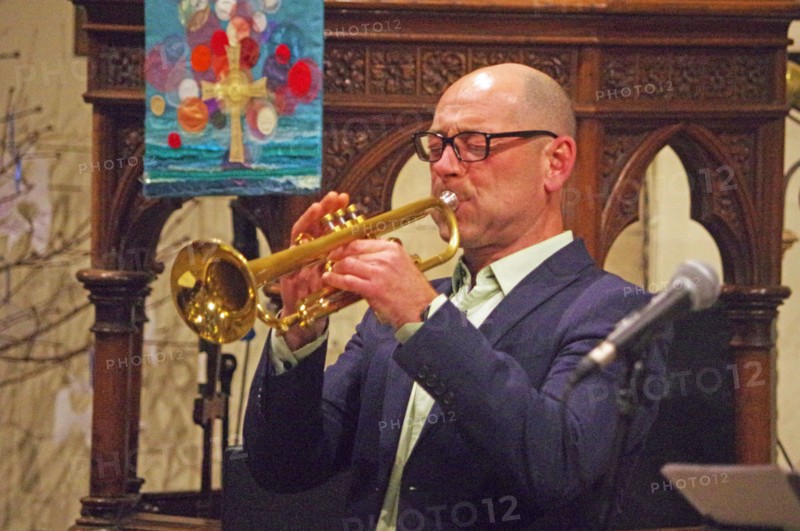 Chris Coull, Josephine Davies Mark Bassey Sextet, St Andrews Church, Hove, East Sussex, 14 Oct 2022. Creator: Brian O'Connor.