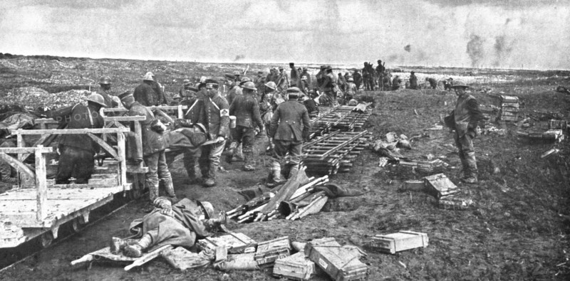 'Sur le front occidental: la prise de la Crete de Vimy; A l'arriere: le rassemblement des..., 1917. Creator: Unknown.