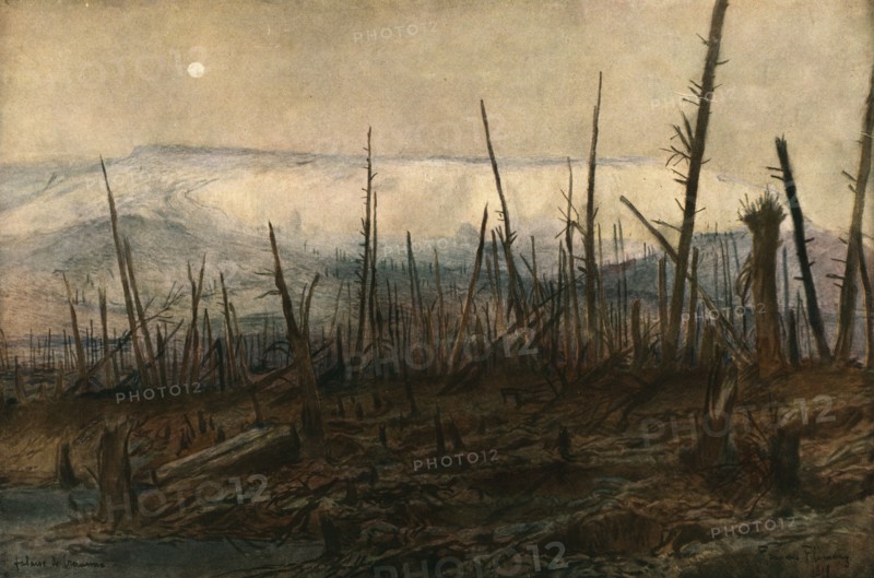 'La falaise de Craonne', 1917. Creator: Francois Flameng.