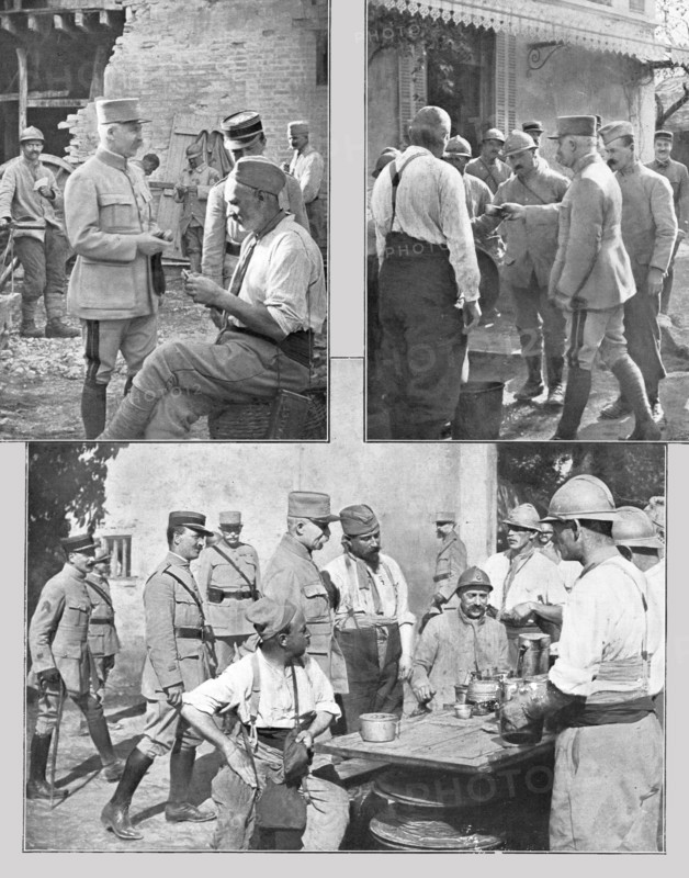 'La Maniere de Petain; Le commandant en chef dans les cantonnements', 1917. Creator: Unknown.