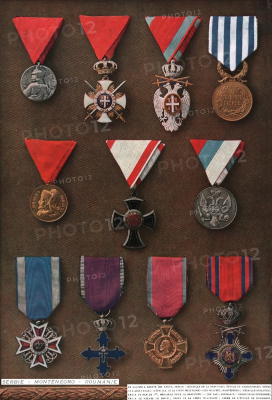 'Decorations de Guerre; Serbie - Montenegro - Roumanie', 1917. Creator: Unknown.