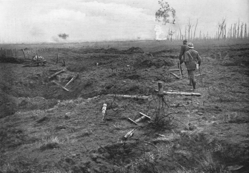 French Attack of July 31, 1917; The battlefield beyond conquered enemy ..., 1917. Creator: Unknown.
