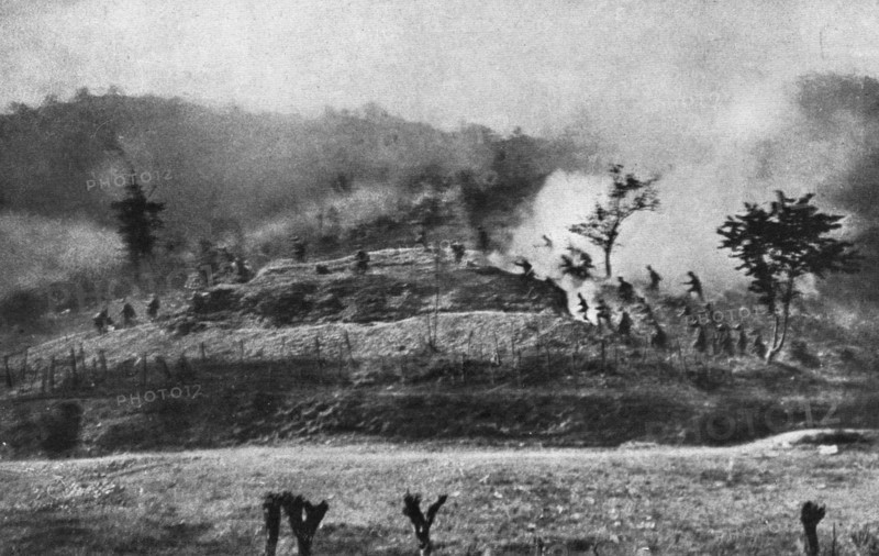 Italian Offensive of Isonzo; Italian infantry storm Monte Fratta, northeast of Plave..., 1917. Creator: Unknown.