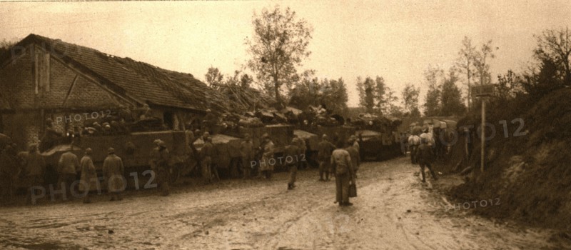 The tanks reassemble after battle, 1917 Creator: Unknown.
