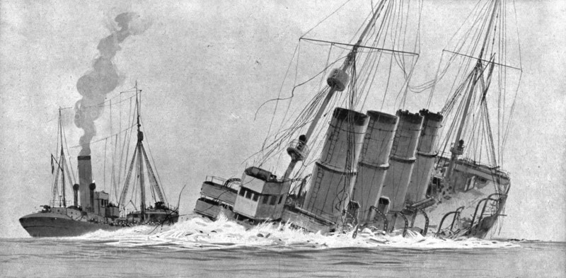 A torpedoing immediately avenged; On December 14, 1917, in the Ionian Sea..., 1917. Creator: Unknown.
