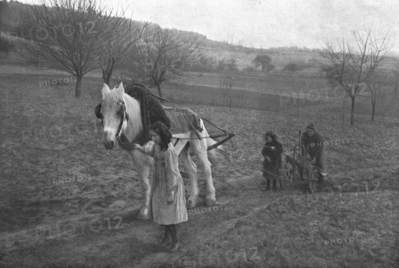 In the French countryside; While father is away fighting!, 1917. Creator: Unknown.