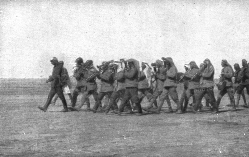 Distant Fronts, In Hejaz; Musicians of the Arabian army rally for King Hussein..., 1917. Creator: Unknown.