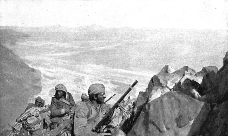 Distant Fronts, In Hejaz; Operations of the Arabian army: an observation post..., 1917. Creator: Unknown.