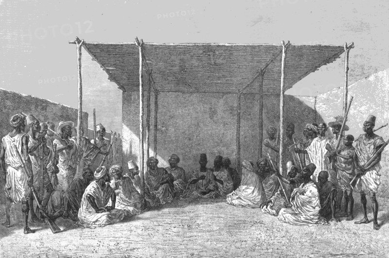 ''King Ahmadou at a "Palaver."; Journey from the Senegal to the Niger', 1875. Creator: Unknown.