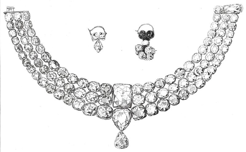 Necklace of the Young Guicowar of Baroda, valued at forty lacs of rupees, 1876. Creator: Unknown.