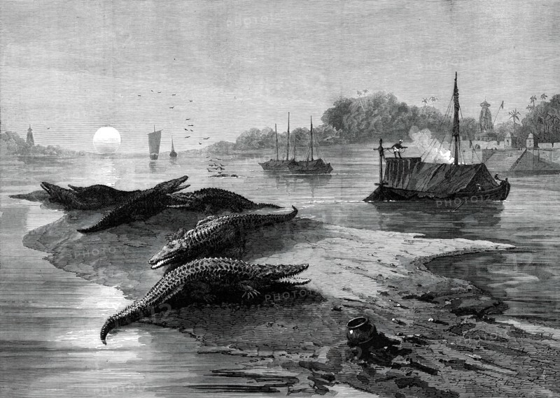 The Royal Visit to India: the Ganges, from a sketch by one of our special artists, 1876. Creator: Unknown.