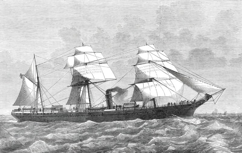 The Screw-steamer Alfonso XII, 1876. Creator: Josiah Robert Wells.