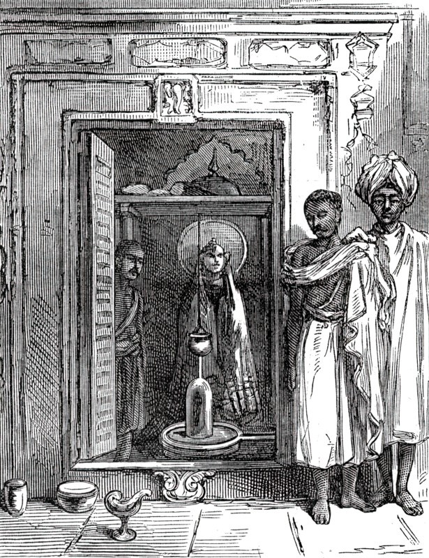 Shrine of the Parbutty Temple at Poonah, 1876. Creator: Unknown.