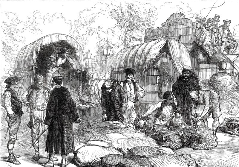 Sketches in Madrid: the "Octroi" at the entrance to Madrid, 1876. Creator: C.R..