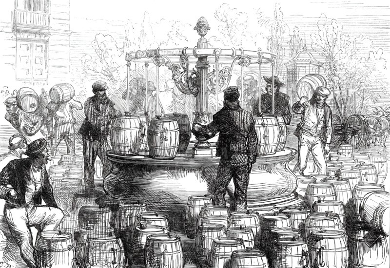 Sketches in Madrid: the Water Supply of Madrid, 1876. Creator: C.R..