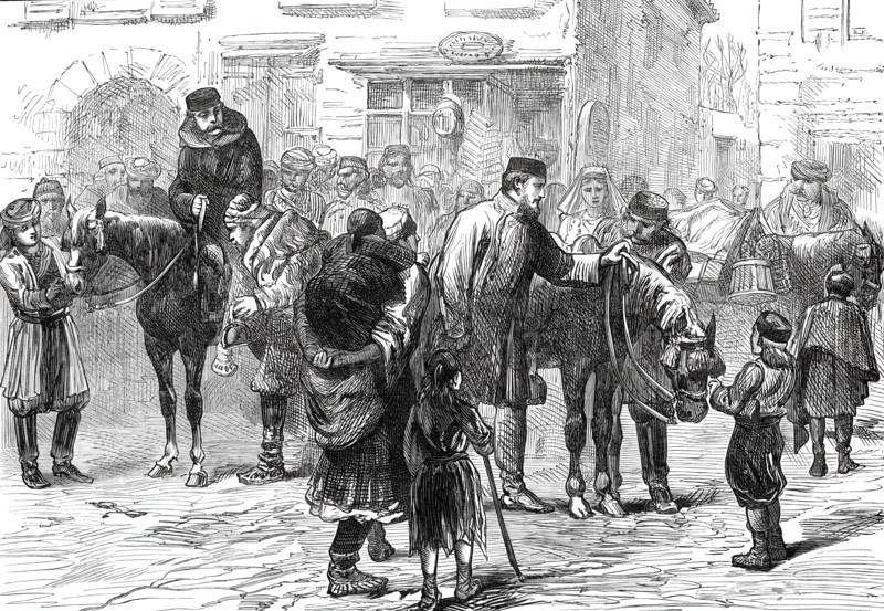 A Journey into the Herzegovina: Starting from Risano, from a sketch by our special artist, 1876. Creator: Unknown.