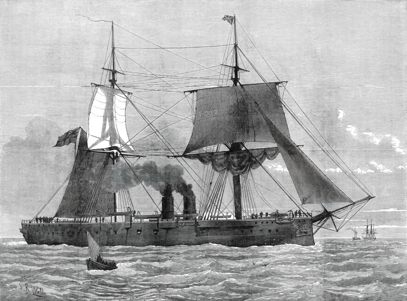 Our Ironclad Fleet: H.M.S. Temeraire, launched at Chatham on Tuesday last, 1876. Creator: Josiah Robert Wells.