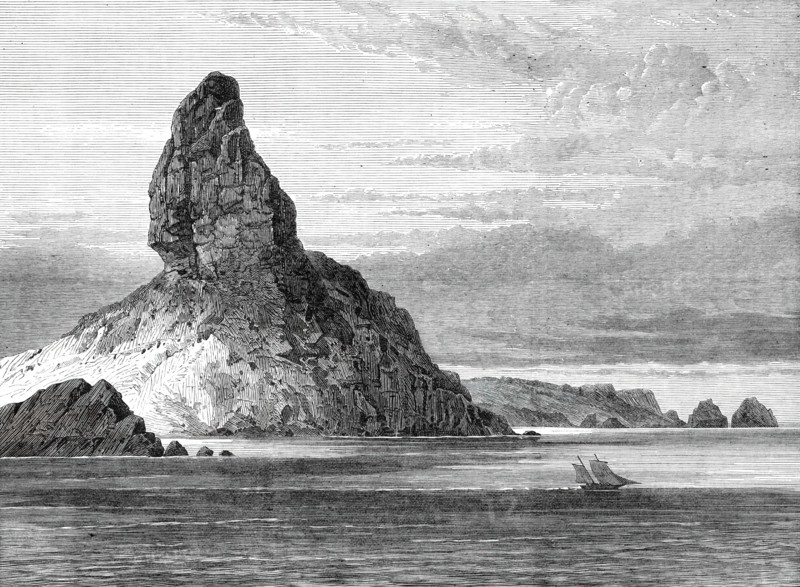 Sketches from H.M.S. Challenger, by Mr. J. J. Wild: Peak of Fernando Noronha, 1876. Creator: Unknown.