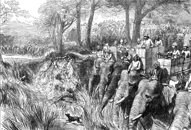 Crossing a River in the Terai, 1876. Creator: C.R..