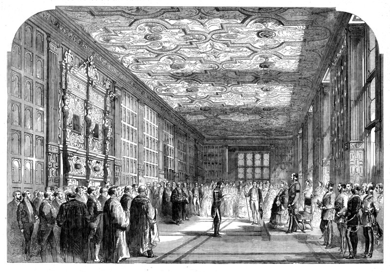 The Queen's Visit to Birmingham - Reading of the Address of the Interim Managers to Her..., 1858. Creator: Unknown.