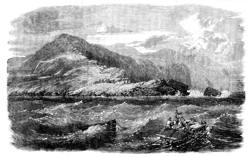 Laying the Atlantic Telegraph Cable - Valentia: Catamaran for Under-running the Shore-end..., 1858. Creator: Unknown.