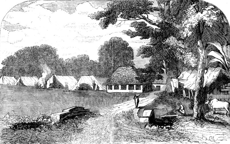 Sketches of Native Life in India - Sepoy Encampment at Barrackpore, 1858. Creator: Unknown.