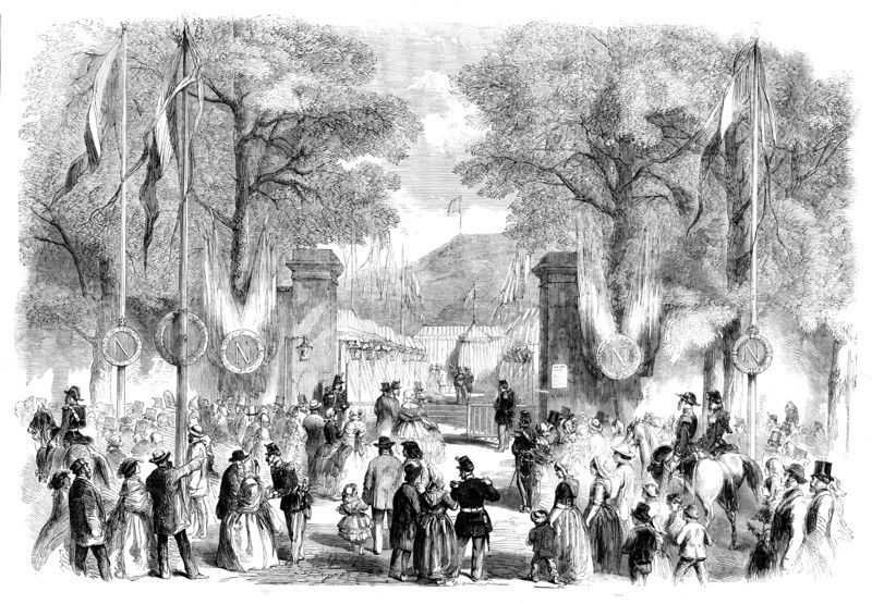 The Cherbourg Fetes - Tents at the Railway Station, Cherbourg, 1858. Creator: Unknown.
