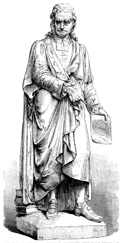 Statue of Sir Isaac Newton, inaugurated last week at Grantham, 1858. Creator: Unknown.