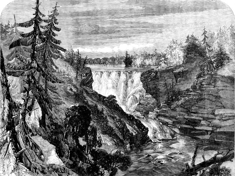 The Canadian Red River Exploring Expedition - Kakabika (or Grand Falls), Kaminitiquia River..., 1858 Creator: Unknown.