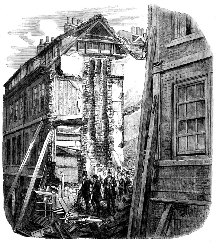 Ruins of the Fallen Houses in Pilgrim-street, City, 1858. Creator: Unknown.