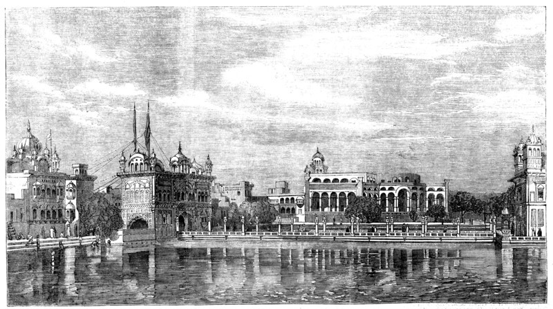 Sacred Tank, and Marble Causeway leading to a Sikh Temple, in Umritzir, 1858. Creator: Unknown.