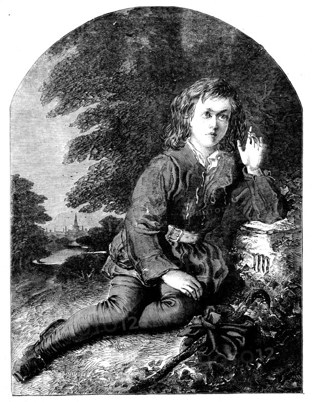 Whittington Resting on Highgate-Hill - from a painting by F. Newnham, 1858. Creator: Unknown.