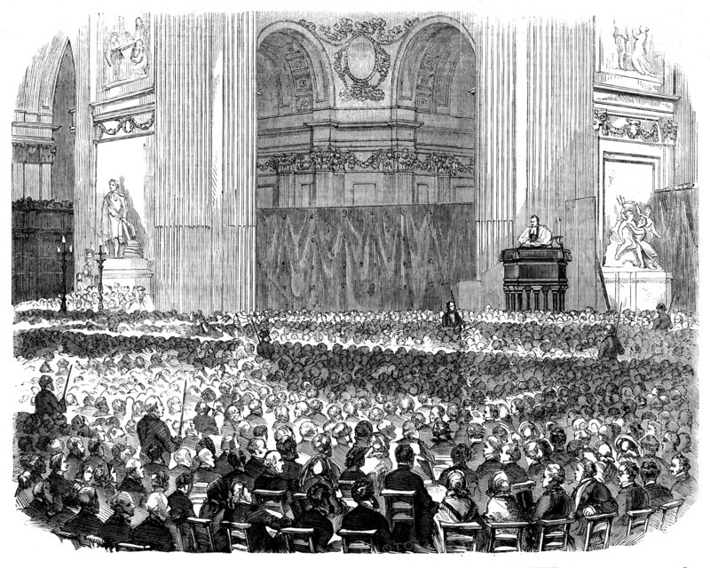The First Evening Service at St. Paul's Cathedral, on Advent Sunday, 1858. Creator: Unknown.
