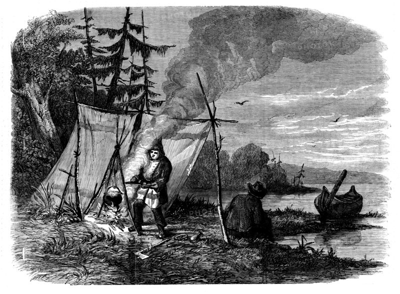 Moose-hunting in Canada - the Encampment, 1858. Creator: Unknown.