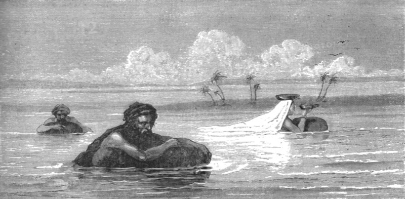 'Milk women and Arabs crossing the Tigris; Journeyings in Mesopotamia', 1875. Creator: Unknown.