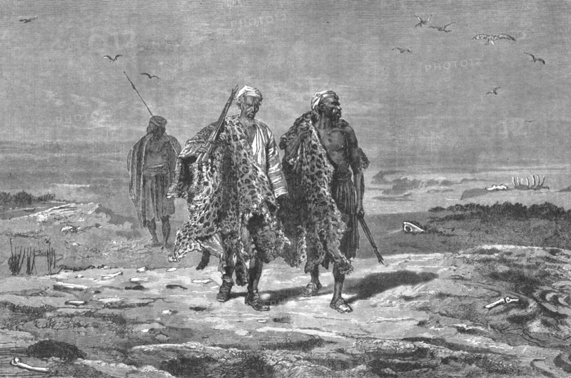 'Arabs bringing skins to market; Journeyings in Mesopotamia', 1875. Creator: Unknown.