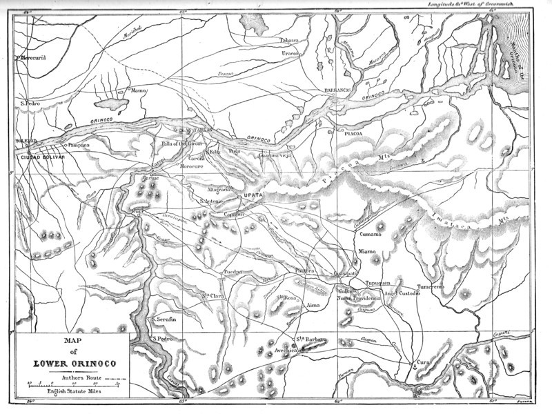 'Map of the Lower Orinoco; A Journey up the Orinoco', 1875. Creator: Unknown.